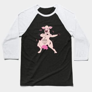 Strawberry Cow Dancing,  Cute , Cartoon Baseball T-Shirt